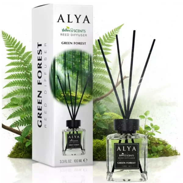 ALYA Green Forest namų kvapas su lazdelėmis 100 ml