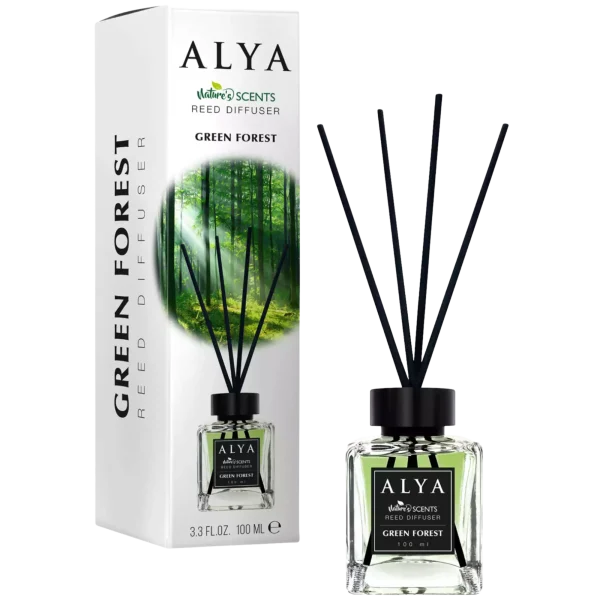 ALYA Green Forest namų kvapas su lazdelėmis 100 ml