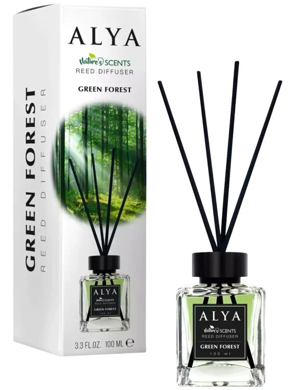 ALYA Green Forest namų kvapas su lazdelėmis 100 ml