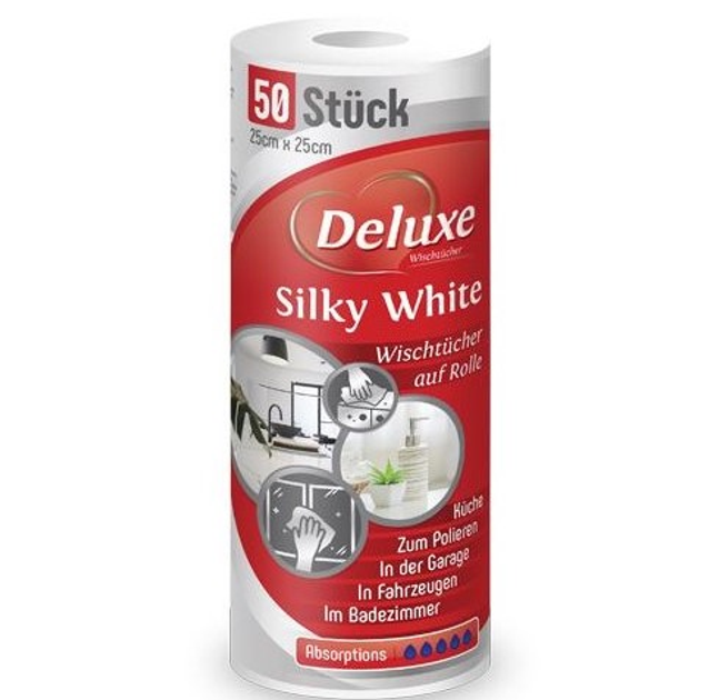 DELUXE SILKY WHITE poliruojančios šluostės 50 vnt
