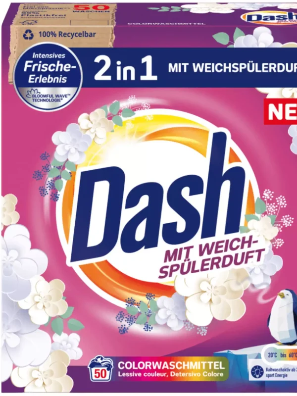 Dash Color 2in1 skalbimo milteliai 3 kg 50 skalbimų