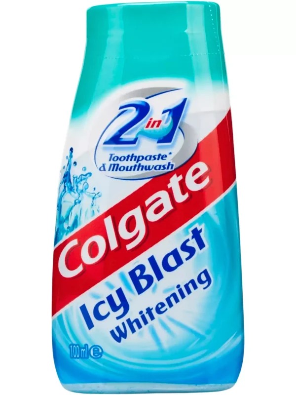 COLGATE 2in1 ICY BLAST–balinanti pasta ir skalavimo skystis