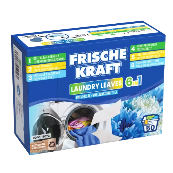 8527a891e224136950ff32ca212b45bc93f69fbb801c3b1ebedac52775f99e61.webp Frische Kraft 6w1 skalbimo lapeliai Universal 50 vnt.
