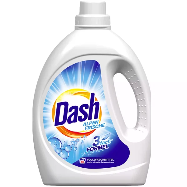 951939d1b2fd03a05b0afe343b245df188f4e5d8fe94b81d5f0e14480397f140.webp Dash universalus skalbimo gelis „Alpen“, 2,2 l, 40 skalbimų