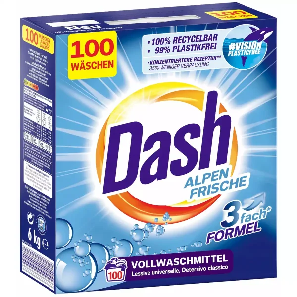 Dash 2in1 universalūs skalbimo milteliai, 6 kg, 100 skalbimų