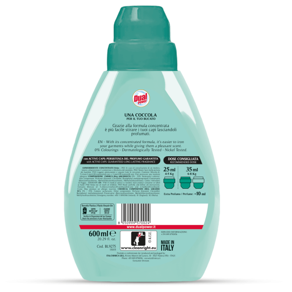 Dual Power „Relax“ koncentruotas audinių minkštiklis, 600 ml