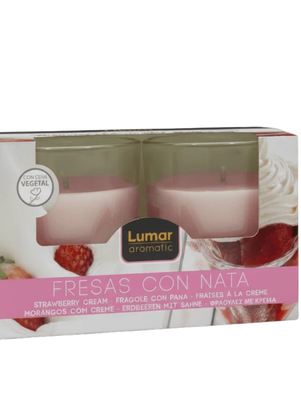 LUMAR žvakių rinkinys – Braškės su plakta grietinėle (2 x 114 g)