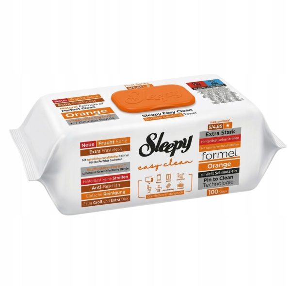 EE12375B-7384-45C8-9D5B-3528374F79E8.jpeg Sleepy Easy Clean Orange valymo servetėlės 100 vnt
