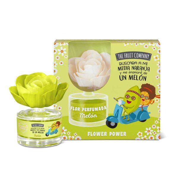 Fleur-parfumee-dambiance-Melon-1.jpg Namų kvapas su gėle „Melionas“ – The Fruit Company, 55 ml