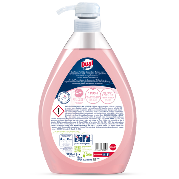 DUAL POWER Delicato Mani – švelnus indų ploviklis, 1 l