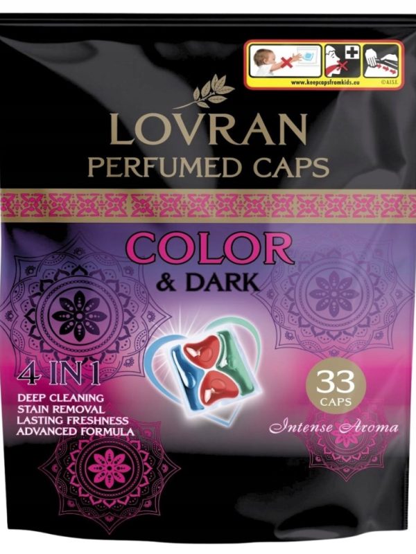 LOVRAN Color & Dark skalbimo kapsulės 33 vnt.