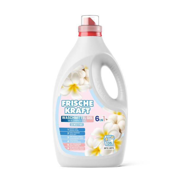 MOCKUP_SENSITIVE_optimized.jpg Frische Kraft 6in1 Washing Gel Sensitive – 135 plovimų