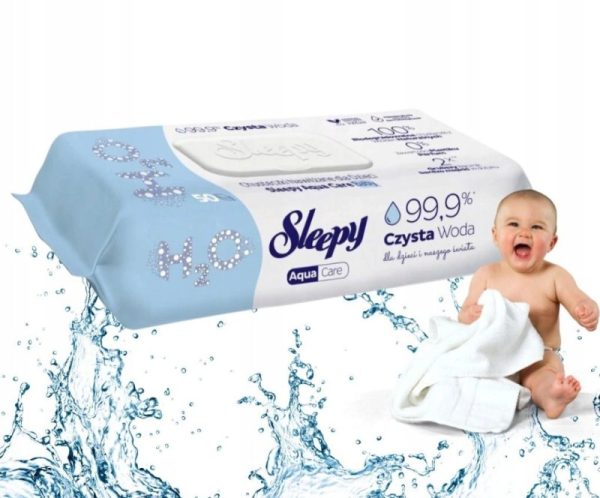 Sleepy Aqua Care Baby drėgnos servetėlės, 50 vnt.