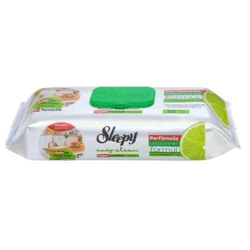 Sleepy-Lime-2-500x500-1.jpg Sleepy drėgnos servetėlės maistiniams paviršiams, Lime, 50 vnt