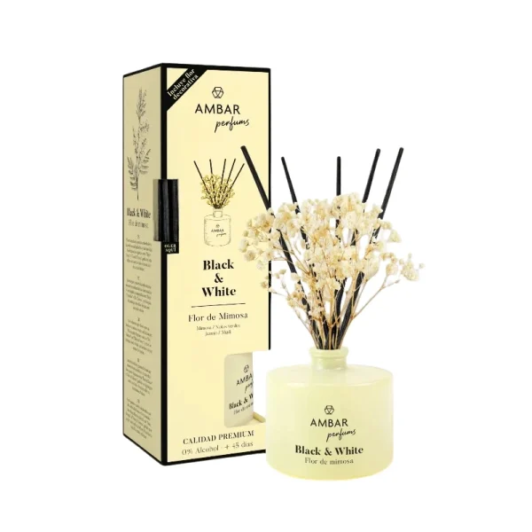 ambar_mikado_mimosa_white.webp Namų kvapas MIKADO Black & White Fleur de Mimosa 40 ml