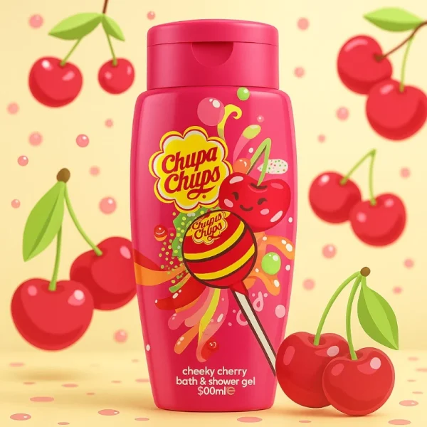 Vyšnių kvapo dušo ir vonios gelis CHUPA CHUPS CERISE 300 ml