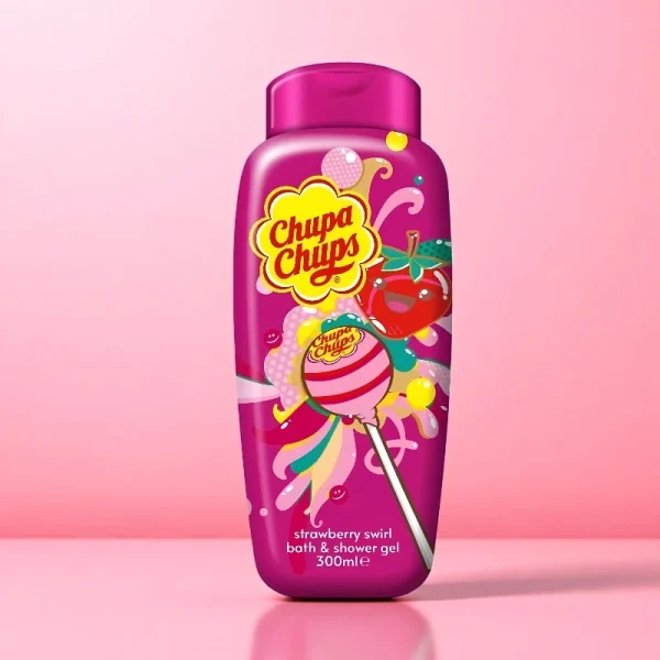 Braškių kvapo dušo gelis CHUPA CHUPS FRAISE 300 ml