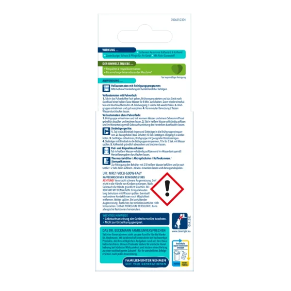 csm_Packshot_Back-2874_DE-eb45e7a50bed05050bab9ccb26d3382d_80e70ff868.webp Dr. Beckmann kavos aparatų valymo tabletės – 6 vnt.