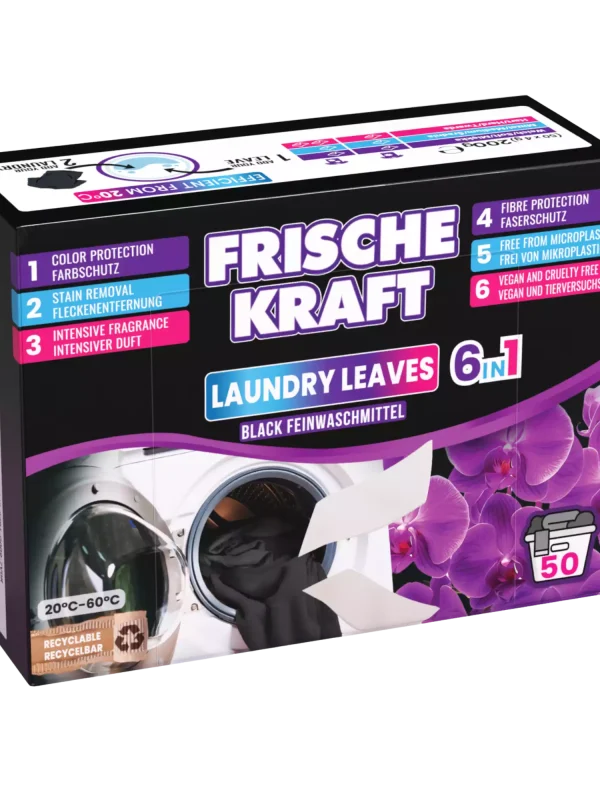 Frische Kraft 6w1 skalbimo lapeliai Black 50 vnt.