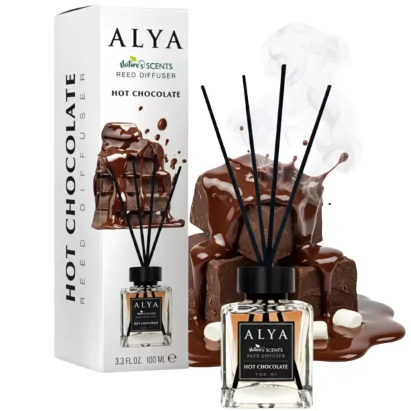 fa57cf0a09c572497cd114f0ef721442ba4c646fe822c67acd20a73210050013.webp ALYA Hot Chocolate namų kvapas su lazdelėmis 100 ml