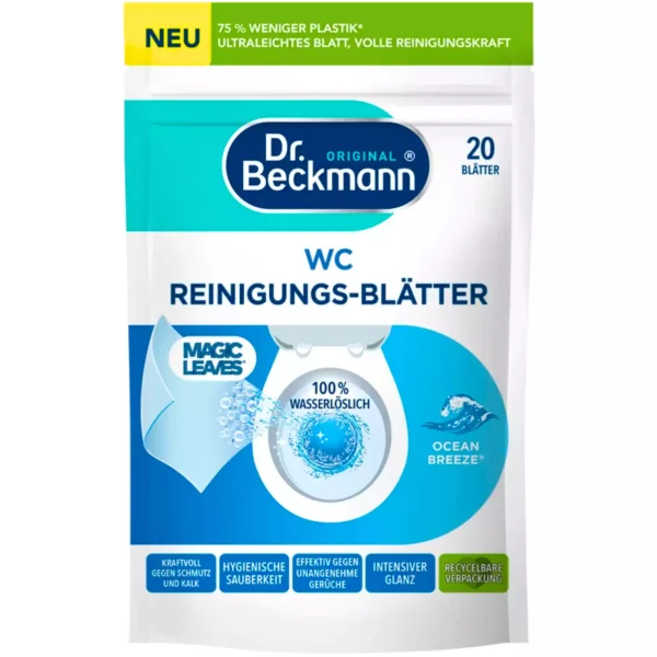 fa89d26b9e7f679f3798a8aafd8a689e9ea2316c02d9bb2eee201e6c862eeb5c.webp Dr. Beckmann WC valymo servetėlės „Ocean“, 20 vnt.