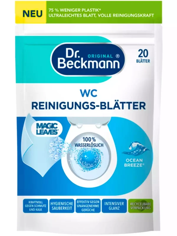 fa89d26b9e7f679f3798a8aafd8a689e9ea2316c02d9bb2eee201e6c862eeb5c.webp Dr. Beckmann WC valymo servetėlės „Ocean“, 20 vnt.