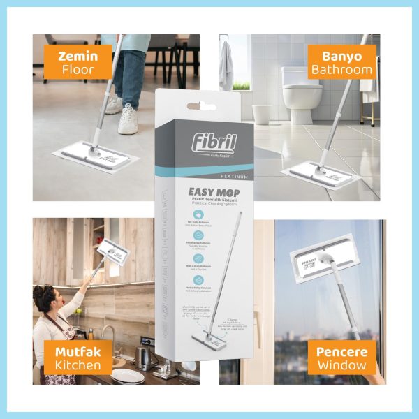 Fibril Easy Mop grindų valymo sistema su drėgnomis servetėlėmis