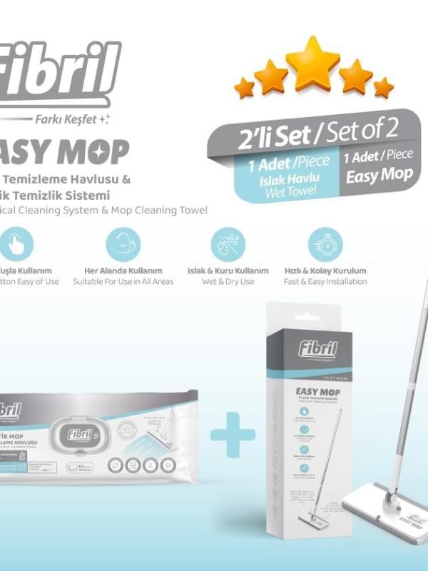 fibril-easy-mop-pratik-temizlik-sistem-c1771-.jpg Fibril Easy Mop grindų valymo sistema su drėgnomis servetėlėmis
