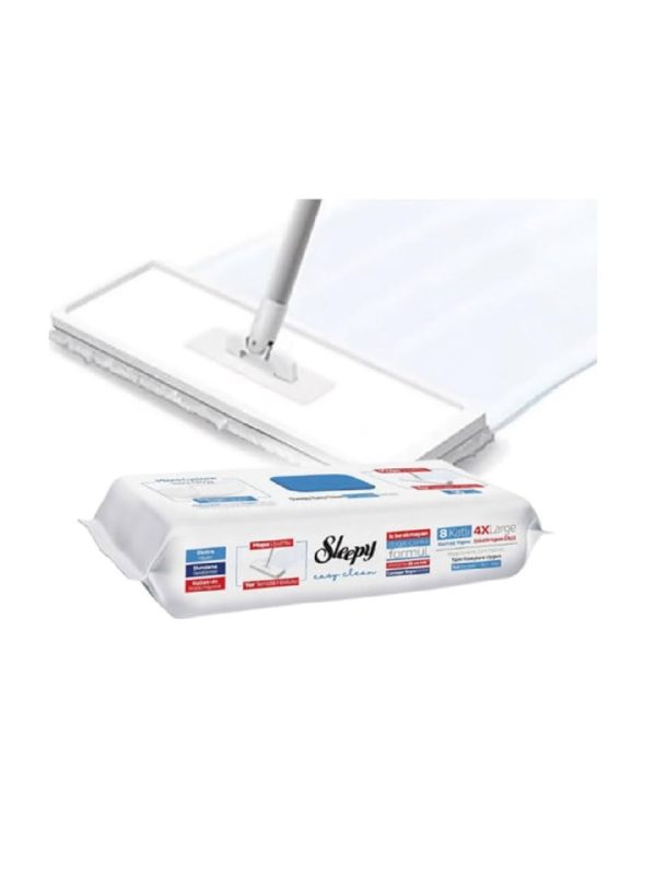 Sleepy Easy Clean grindų valymo šluostės su balikliu 50 vnt