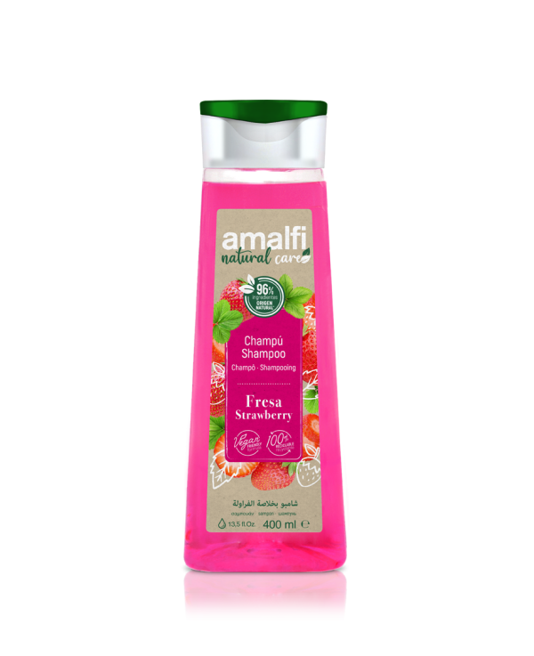 Amalfi Natural Care veganiškas braškių šampūnas, 400 ml