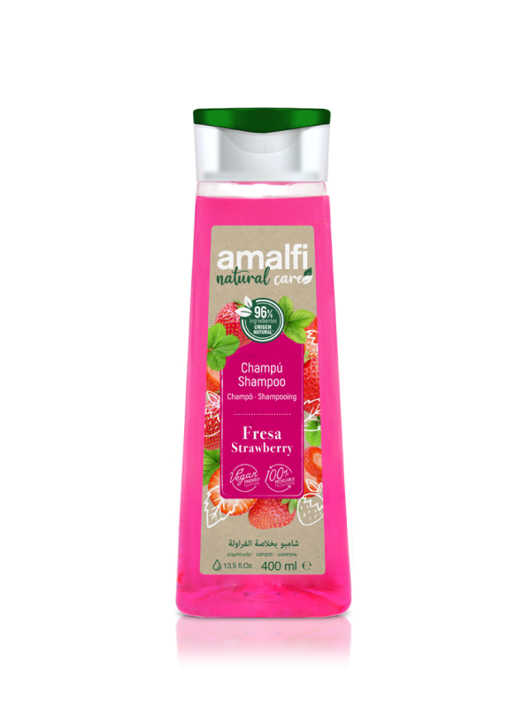 Amalfi Natural Care veganiškas braškių šampūnas, 400 ml