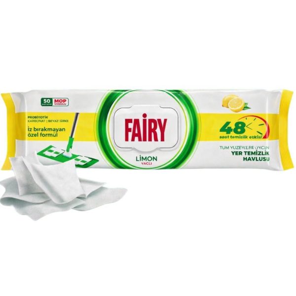 Fairy Power Lemon grindų valymo servetėlės, 50 vnt