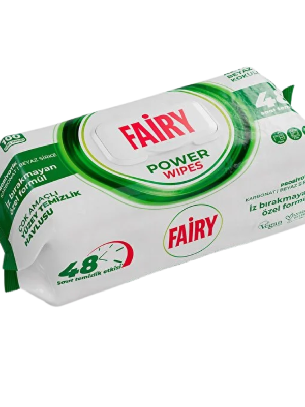 Fairy Power White Soap antibakterinės valymo servetėlės 100 vnt.