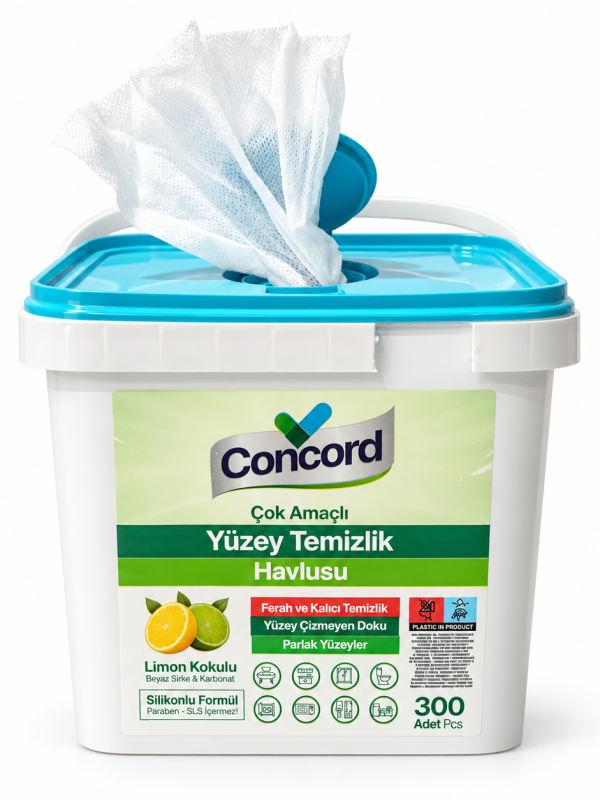 Concord drėgnos valymo servetėlės, citrinų kvapo, 300 vnt.