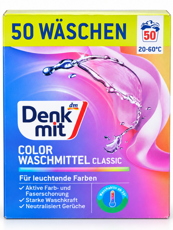 Denkmit skalbimo milteliai spalvotiems audiniams 3 kg