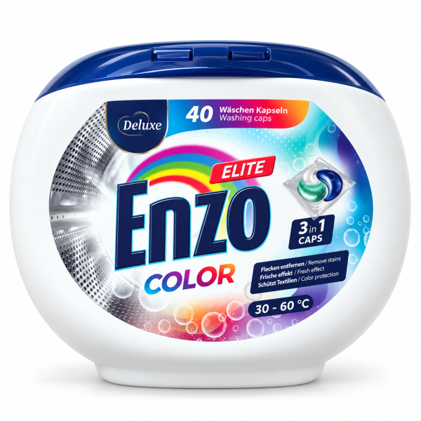„Deluxe Enzo Elite Color“ skalbimo kapsulės spalvotiems, 40 vnt.