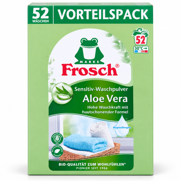 Frosch Aloe Vera skalbimo milteliai, 3,432 kg – 52 skalbimai