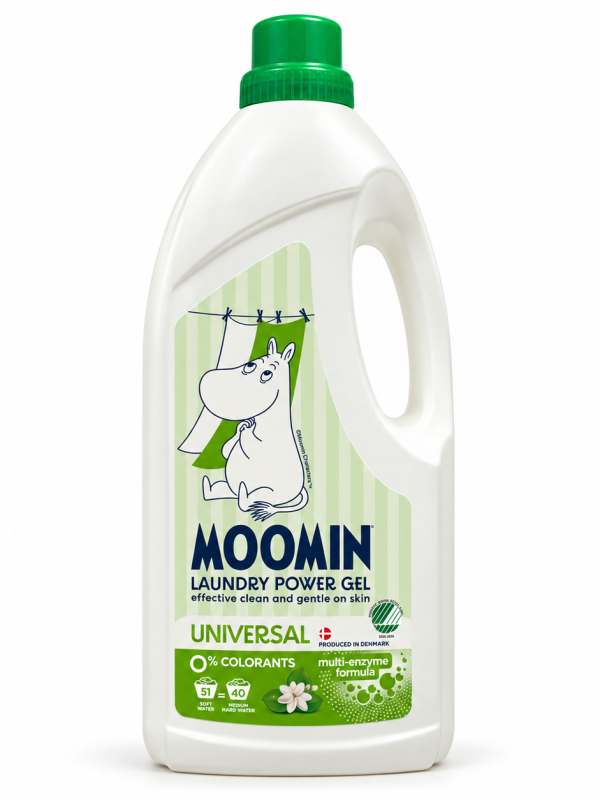 „Moomin“ universalus skalbinių gelis, 1,8 l – iki 51 skalbimo